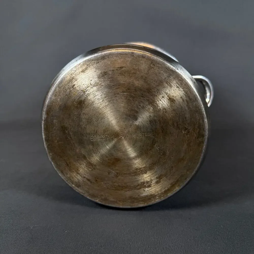 vintage 18/10 Edelstahl Ice Bucket Chrome Lid Germany Style 11